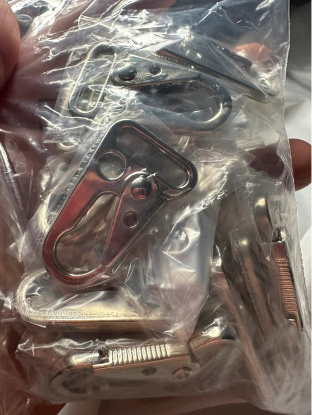 Silver colored clips